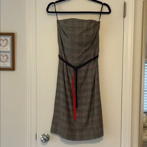 Milly Plaid Strapless Dress